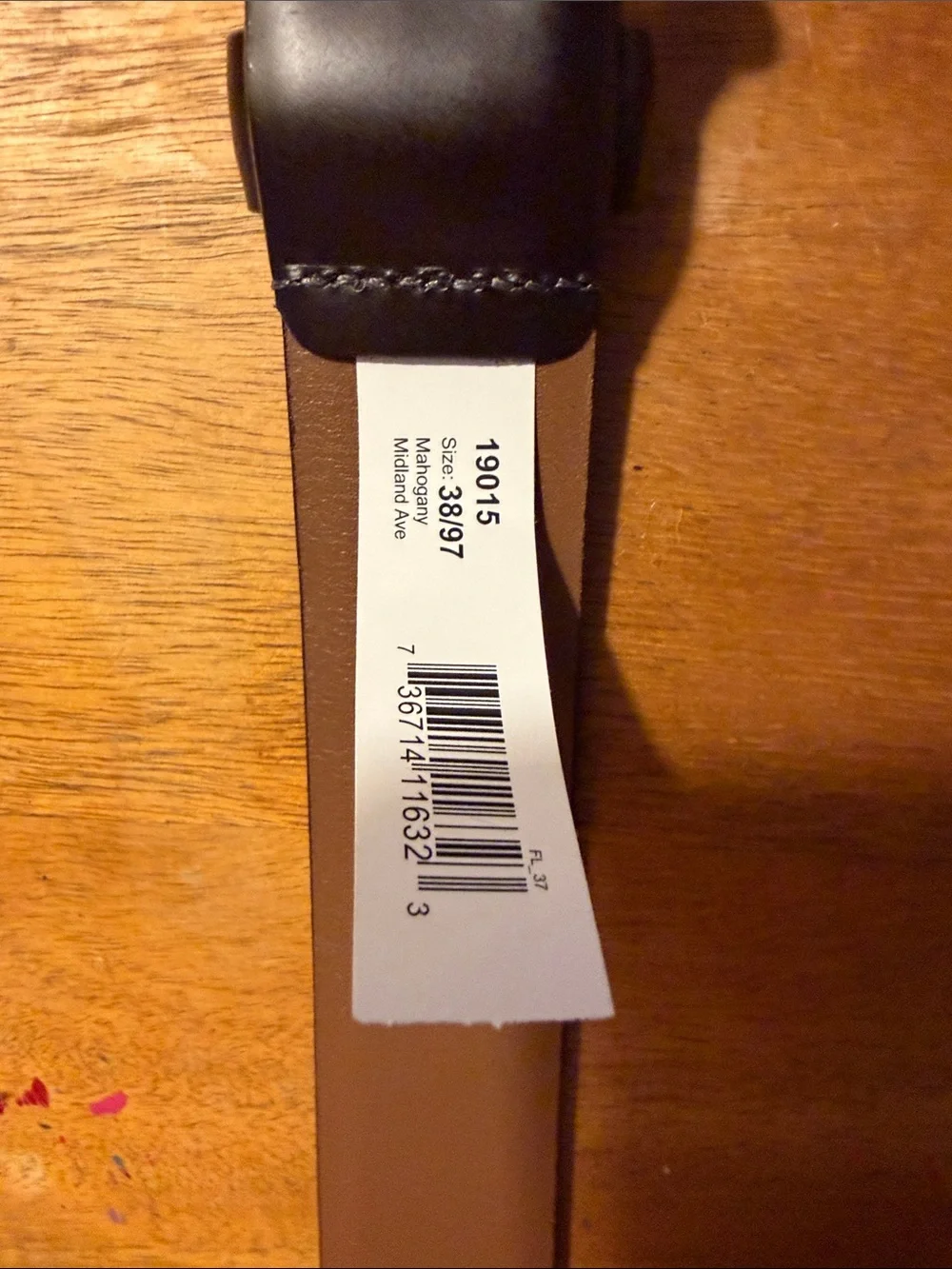 Allen Edmonds Brown Leather Belt; model is Midland, size 38